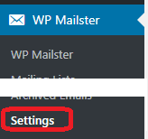 WP Mailster General Settings in Admin Menu